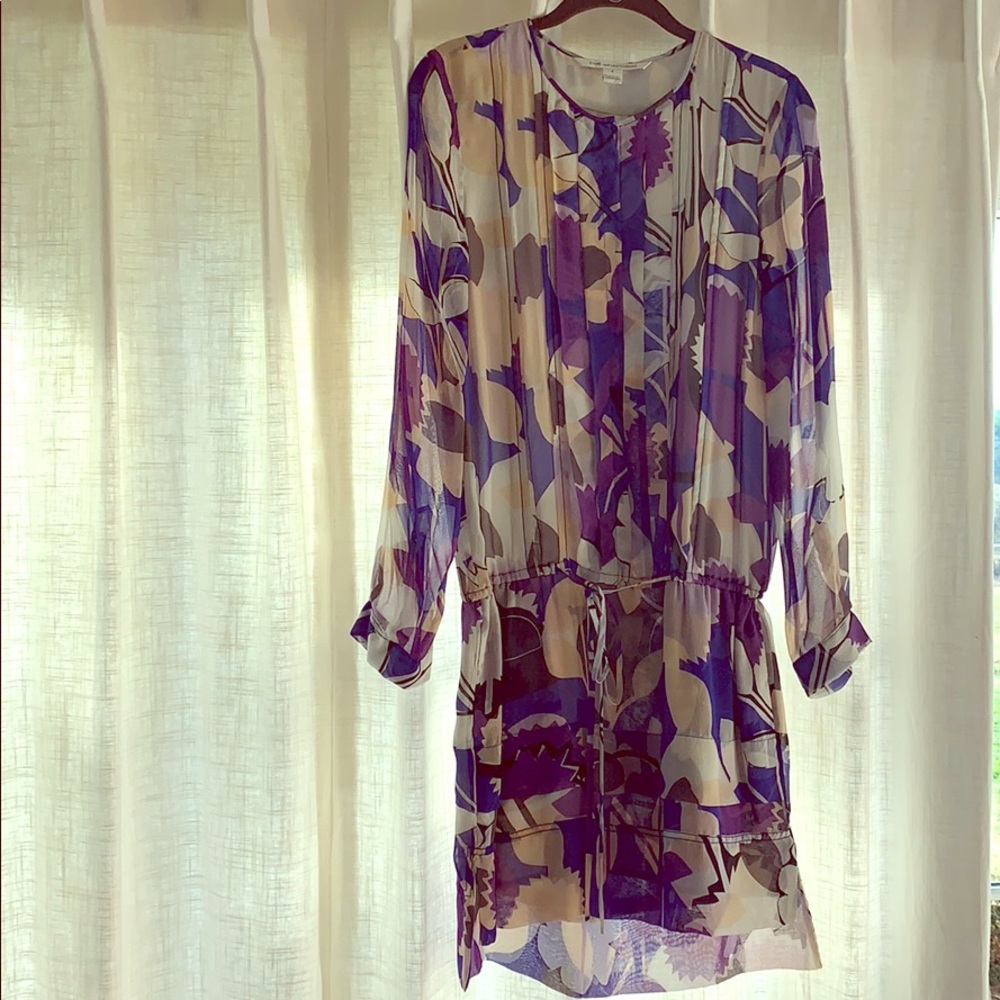 DVF Silk drawstring waist dress